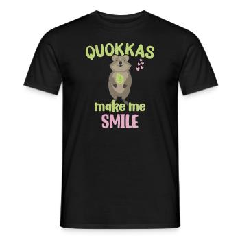 Les quokkas me rendent heureux - Grinning Quokka - T-shirt homme - noir - Devant - AI Model Male 178 light (178cm)