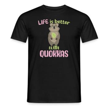 La vie est meilleure avec Quokkas - Grinning Quokka - T-shirt homme - noir - Devant - AI Model Male 178 light (178cm)