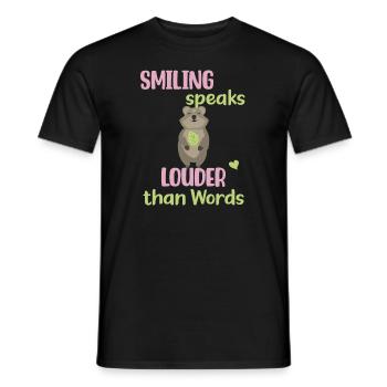 Le sourire est plus éloquent que les mots - Süßes Quokka - T-shirt homme - noir - Devant - AI Model Male 178 light (178cm)