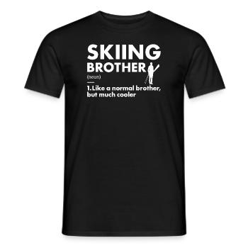 Sport Brother Skiing - Männer T-Shirt - Schwarz - Vorne - AI Model Male 178 light (178cm)