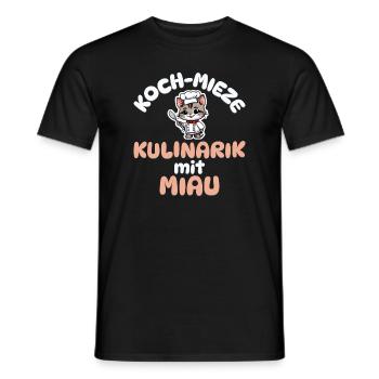 Koch Mieze - Kulinarik mit Miau - Katze kochen - Männer T-Shirt - Schwarz - Vorne - AI Model Male 178 light (178cm)