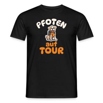 Pfoten auf Tour - Wandern - Hunde - Männer T-Shirt - Schwarz - Vorne - AI Model Male 178 light (178cm)