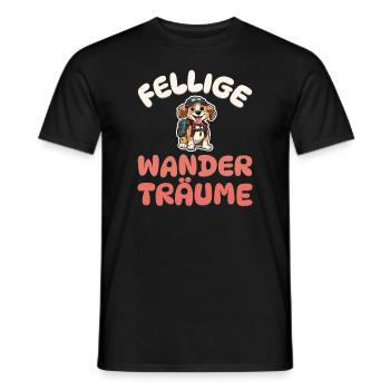 Fellige Wanderträume - Wandern - Hunde - Männer T-Shirt - Schwarz - Vorne - AI Model Male 178 light (178cm)