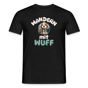 Wandern mit Wuff - Wandern - Hunde - Männer T-Shirt - Schwarz - Vorne - AI Model Male 178 light (178cm)