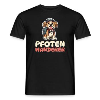 Pfotenwanderer - Wandern - Hunde - Männer T-Shirt - Schwarz - Vorne - AI Model Male 178 light (178cm)