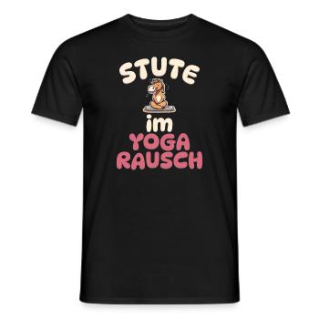 Stute im Yoga Rausch - Pferde Yoga - Männer T-Shirt - Schwarz - Vorne - AI Model Male 178 light (178cm)