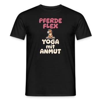 Pferde Flex - Yoga mit Anmut - Pferde Yoga - Männer T-Shirt - Schwarz - Vorne - AI Model Male 178 light (178cm)