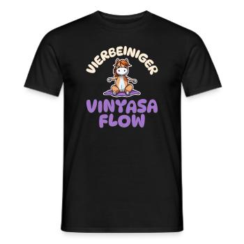 Vierbeiniger Vinyasa Flow - Pferde Yoga - Männer T-Shirt - Schwarz - Vorne - AI Model Male 178 light (178cm)