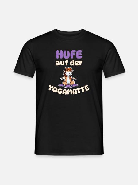 Hufe auf der Yoga Matte - Pferde Yoga - Männer T-Shirt - Schwarz