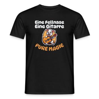 Eine Fellnase - Eine Gitarre - Pure Magie - Hunde - Männer T-Shirt - Schwarz - Vorne - AI Model Male 178 light (178cm)