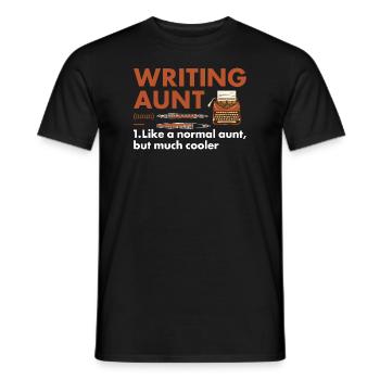 Writer Aunt Definition Writing - Men's T-Shirt - black - Front - AI Model Male 178 light (178cm)