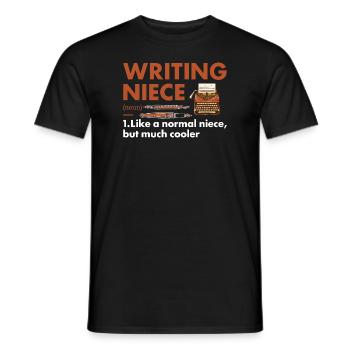 Writer Niece Definition Writing - Men's T-Shirt - black - Front - AI Model Male 178 light (178cm)
