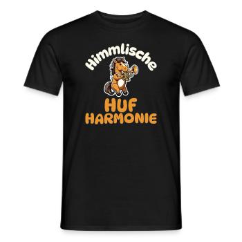 Himmlische Huf-Harmonie - Pferd Trompete - Männer T-Shirt - Schwarz - Vorne - AI Model Male 178 light (178cm)
