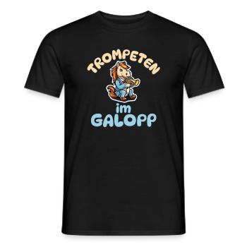 Trompeten im Galopp - Trompete Pferde - Männer T-Shirt - Schwarz - Vorne - AI Model Male 178 light (178cm)