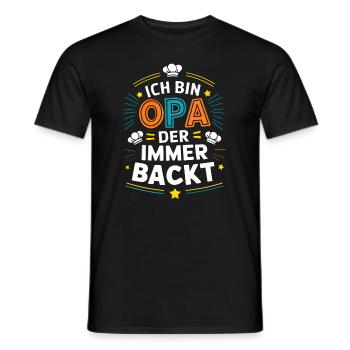 Ich bin der Opa der immer backt lustiger Opaspruch - Männer T-Shirt - Schwarz - Vorne - AI Model Male 178 light (178cm)