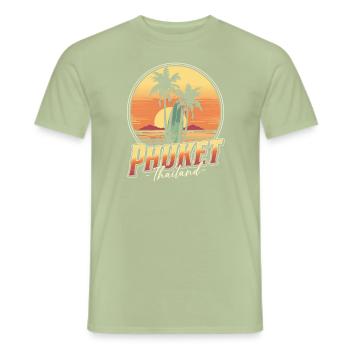 Phuket, Thaïlande - T-shirt homme - vert sauge - Devant - AI Model Male 178 light (178cm)