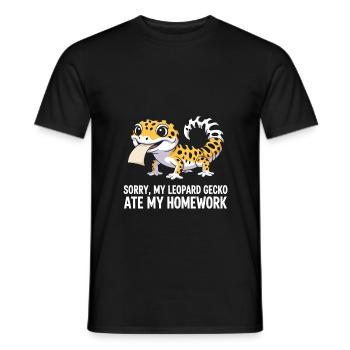 Leopardgecko Leopard Gecko Reptilien Terraristik - Männer T-Shirt - Schwarz - Vorne - AI Model Male 178 light (178cm)