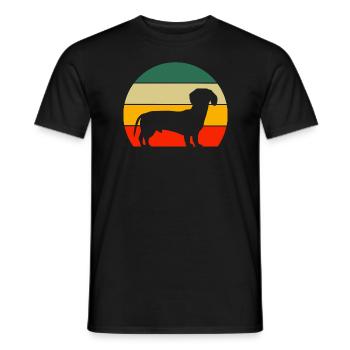 Haustierbesitzer Hunde Geschenk Retro Dackel - Männer T-Shirt - Schwarz - Vorne - AI Model Male 178 light (178cm)