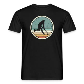 Joueur de hockey Vintage Graphique Hockey sur gazon - T-shirt homme - noir - Devant - AI Model Male 178 light (178cm)