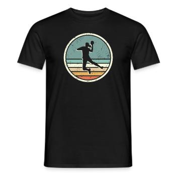 Handballspielerin Vintage Mädchen Handball - Männer T-Shirt - Schwarz - Vorne - AI Model Male 178 light (178cm)