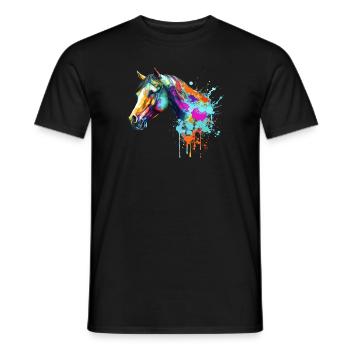 Tête de cheval - T-shirt homme - noir - Devant - AI Model Male 178 light (178cm)