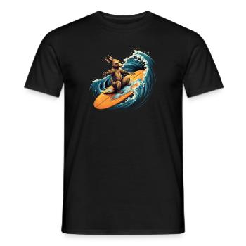 Surfing kangaroo - Männer T-Shirt - Schwarz - Vorne - AI Model Male 178 light (178cm)