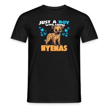 Just a Boy who Loves Hyenas - Men's T-Shirt - black - Front - AI Model Male 178 light (178cm)