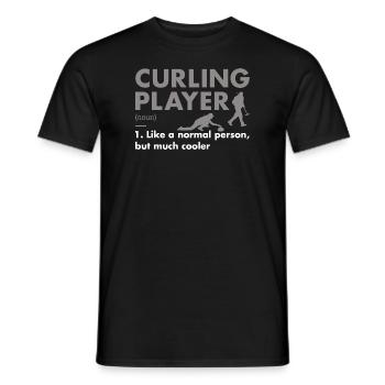 Définition du joueur sportif Curling - T-shirt homme - noir - Devant - AI Model Male 178 light (178cm)