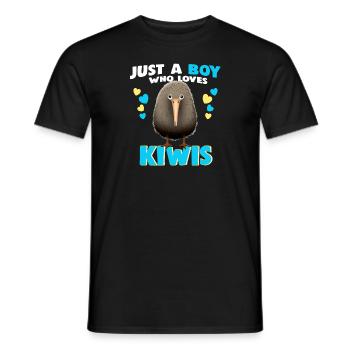 Just a Boy who Loves Kiwis - Männer T-Shirt - Schwarz - Vorne - AI Model Male 178 light (178cm)