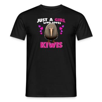 Just a Girl who Loves Kiwis - Männer T-Shirt - Schwarz - Vorne - AI Model Male 178 light (178cm)