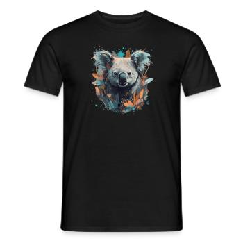Koala Bear in Eucalyptus trees - Men's T-Shirt - black - Front - AI Model Male 178 light (178cm)