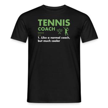 Entraîneur sportif Définition Tennis - T-shirt homme - noir - Devant - AI Model Male 178 light (178cm)