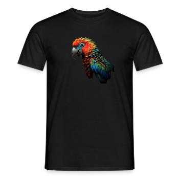 Perroquet coloré - T-shirt homme - noir - Devant - AI Model Male 178 light (178cm)