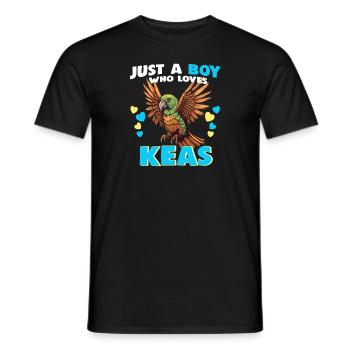 Just a Boy who Loves Keas - Männer T-Shirt - Schwarz - Vorne - AI Model Male 178 light (178cm)