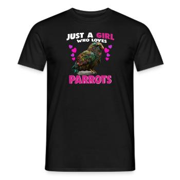 Juste une fille qui aime les perroquets - T-shirt homme - noir - Devant - AI Model Male 178 light (178cm)