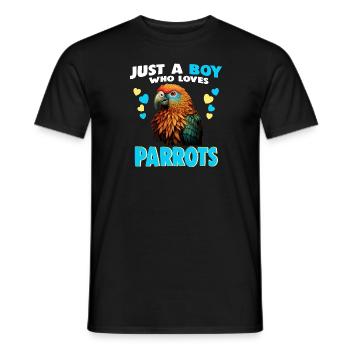 Juste un garçon qui aime les perroquets - T-shirt homme - noir - Devant - AI Model Male 178 light (178cm)