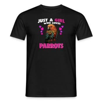 Juste une fille qui aime les perroquets - T-shirt homme - noir - Devant - AI Model Male 178 light (178cm)