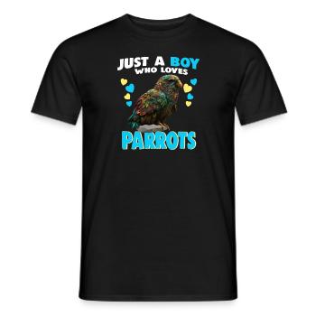 Just a Boy who Loves Parrots - Männer T-Shirt - Schwarz - Vorne - AI Model Male 178 light (178cm)