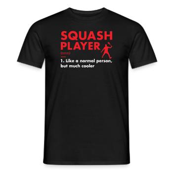 Sport Player Definition Squash - Men's T-Shirt - black - Front - AI Model Male 178 light (178cm)