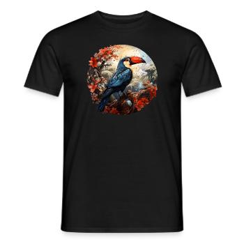 Toucan retro style - Men's T-Shirt - black - Front - AI Model Male 178 light (178cm)