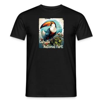 Cahuita National Park Toucan - Men's T-Shirt - black - Front - AI Model Male 178 light (178cm)