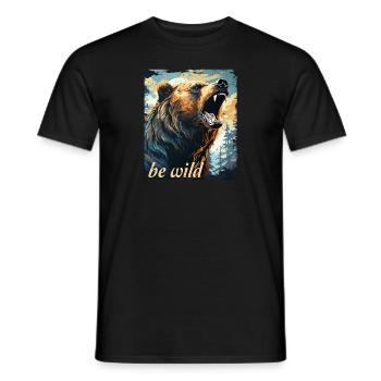 Be Wild Retro Style - Men's T-Shirt - black - Front - AI Model Male 178 light (178cm)