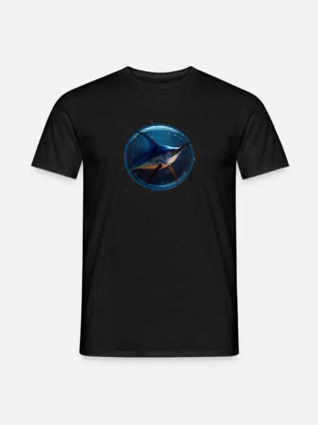 Marlin in blue Water - Men's T-Shirt - black