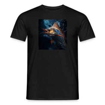 Marlin sous l’eau - T-shirt homme - noir - Devant - AI Model Male 178 light (178cm)
