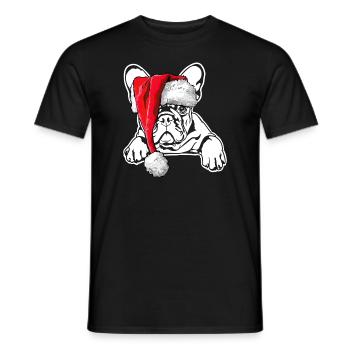 Signes de Noël du Père Noël bouledogue français - T-shirt homme - noir - Devant - AI Model Male 178 light (178cm)