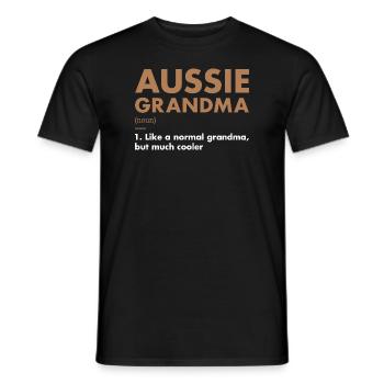 Dog Aussie Grandma Definition - Men's T-Shirt - black - Front - AI Model Male 178 light (178cm)