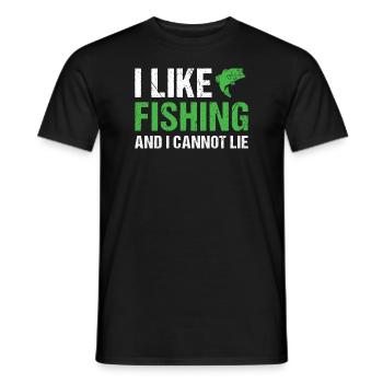 Fisher I Like Fishing - Men's T-Shirt - black - Front - AI Model Male 178 light (178cm)