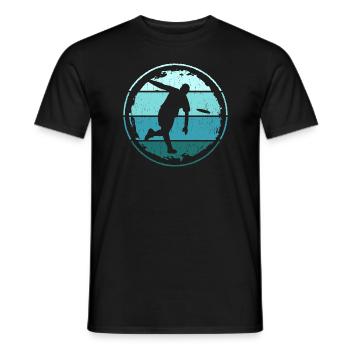 Retro Disc Golf Player Disc Golf Disc Golf Player - T-shirt homme - noir - Devant - AI Model Male 178 light (178cm)