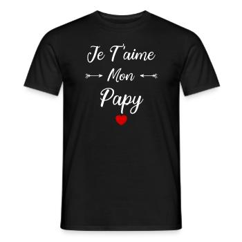 Je t'aime mon papy - T-shirt homme - noir - Devant - AI Model Male 178 light (178cm)