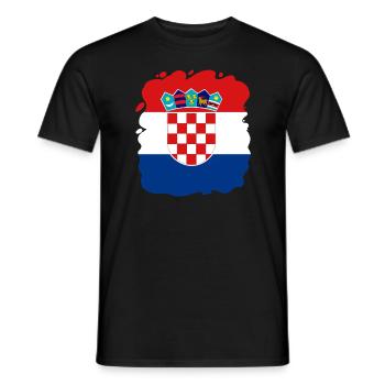 Croatia Flag Adriatic Sea Zagreb Croatian Flag - Men's T-Shirt - black - Front - AI Model Male 178 light (178cm)